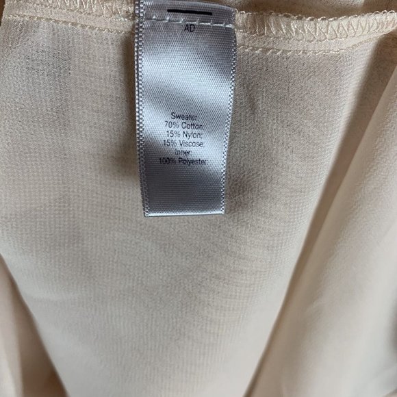 Jennifer Lopez Layered Sweater‎ Women's Medium Pink Cotton Round Neck Knit 8010 - Picture 5 of 7